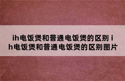 ih电饭煲和普通电饭煲的区别 ih电饭煲和普通电饭煲的区别图片